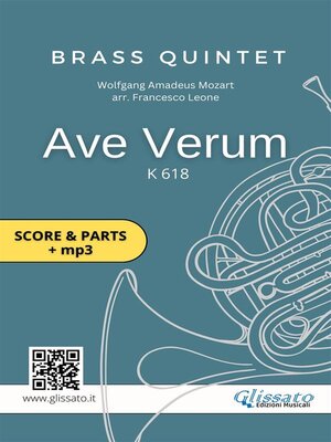 cover image of Brass Quintet--Ave Verum by Mozart (score & parts + mp3)